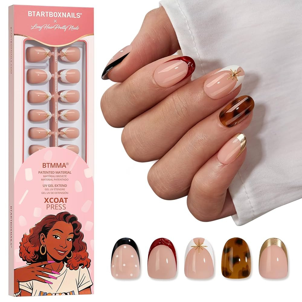 BTArtboxnails X LONGHAIRPRETTYNAILS Press On Nails - Whispers of Glamour, 5 Designs Mix Match Sho... | Amazon (US)