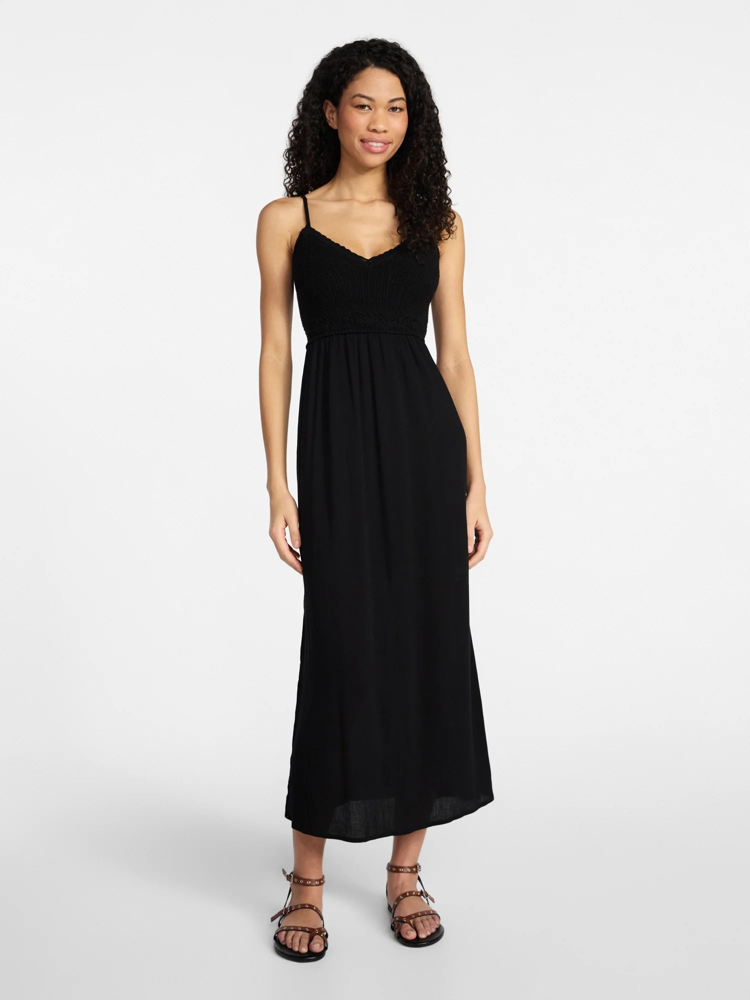 No Boundaries Mix Media Maxi Dress, Women's | Walmart (US)