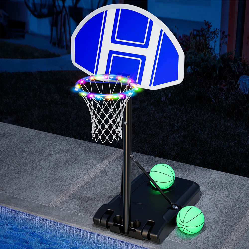 Pro Pool Basketball Hoop with LED Light 45''-59'' Adjustable Height | Wayfair North America