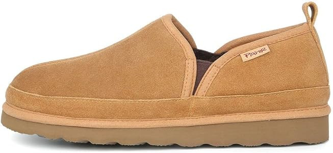 PAMIR Men's Genuine suede Indoor Outdoor Slippers Slip on moccasin shoes | Amazon (US)