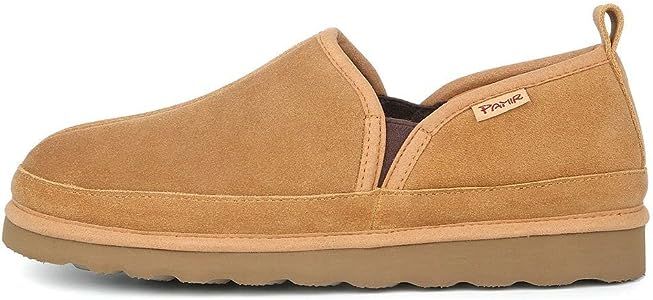 PAMIR Men's Genuine suede Indoor Outdoor Slippers Slip on moccasin shoes | Amazon (US)