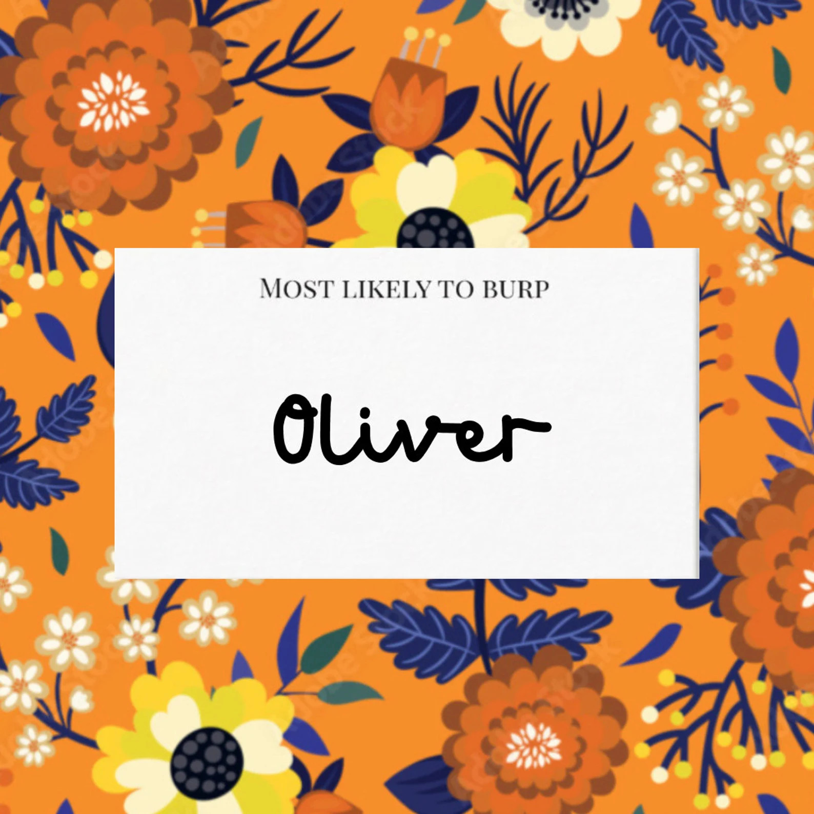 Thanksgiving/ Holiday Superlative Place Cards | Etsy (US)