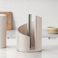 Anji Mountain Paper Towel Holder Countertop with Mango Wood Round Base and Iron Holder,Holder Sta... | Amazon (US)