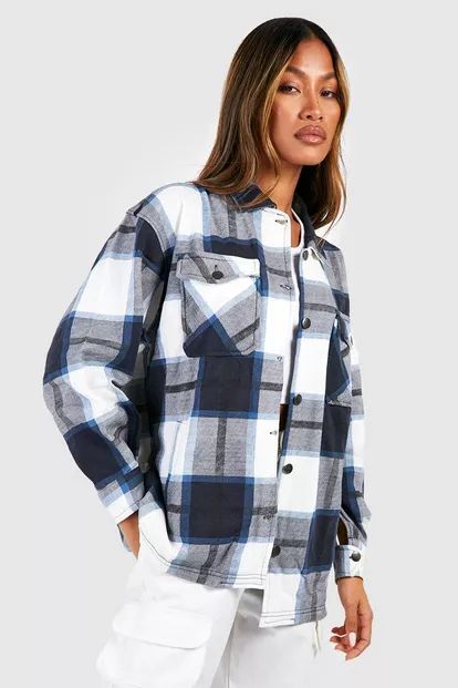 Tonal Check Trucker Jacket | Boohoo.com (US & CA)