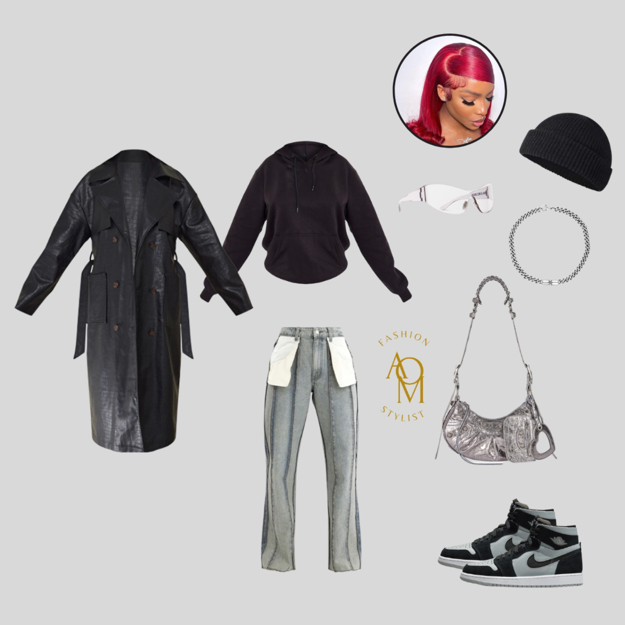 Street wear , trench fit , grey fit , balenciaga bag, grey Nike , pretty little thing fit, hoodie black, black trench coat , trench coat red hair , red wig , 
#ltk #ltkblack #ltkdiscover

#LTKfit #LTKSeasonal #LTKFind