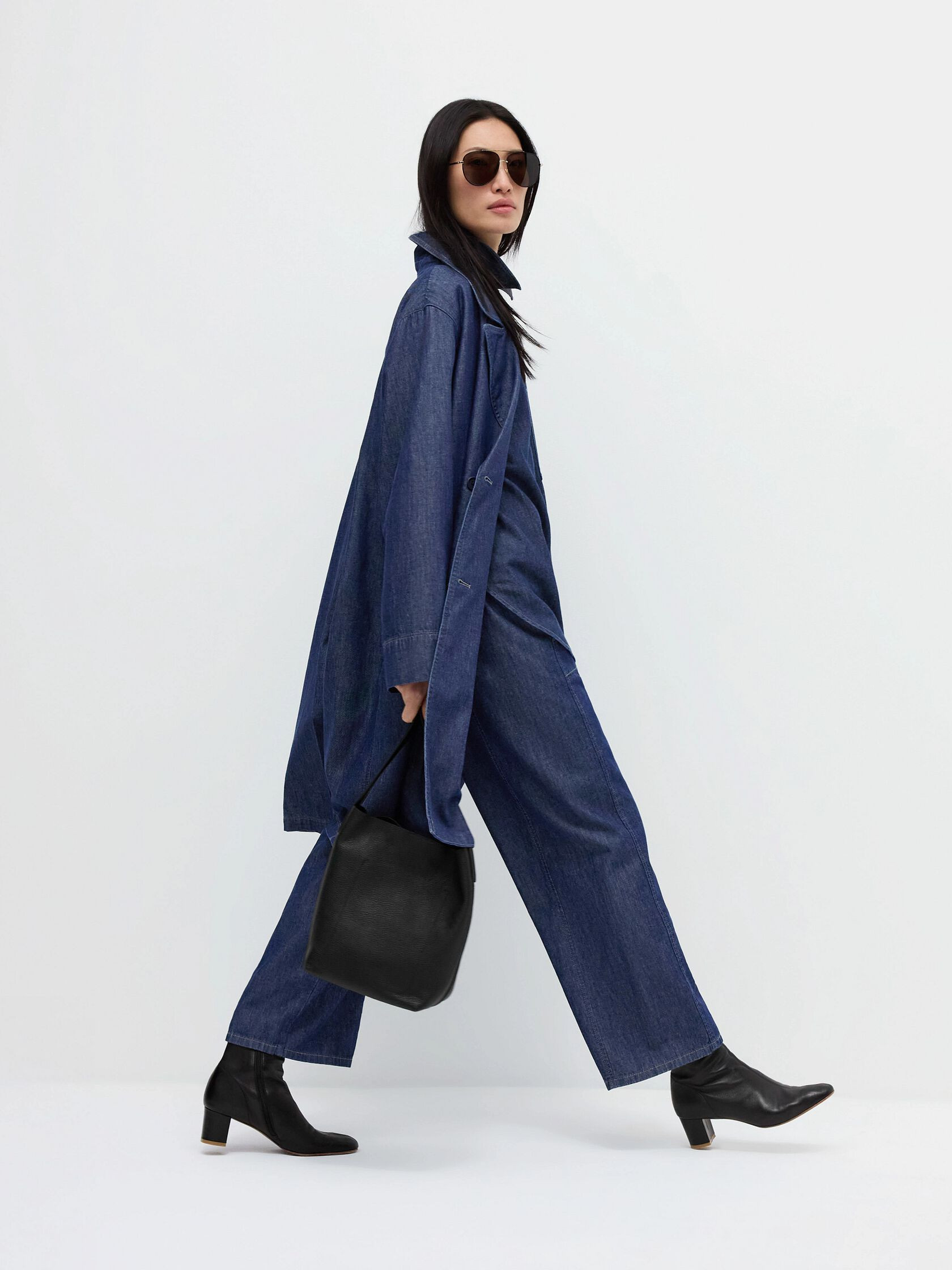 Lightweight Organic Cotton Denim Wide-Leg Pant | Eileen Fisher
