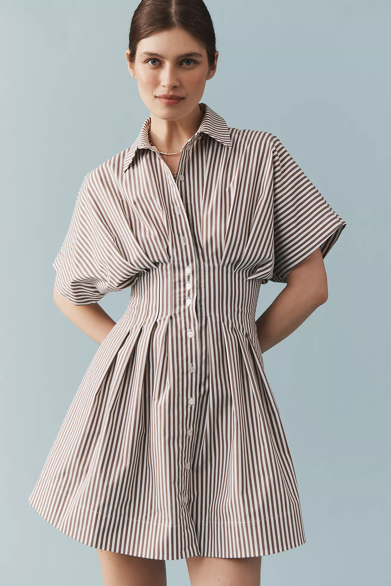 The @heynasreen Tobie Mini Shirt Dress by Exquise | Anthropologie (US)