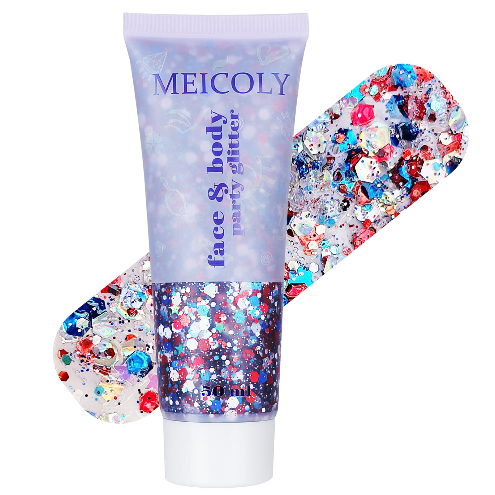 MEICOLY Red White and Blue Body Glitter,4th of July Accessories,4th of July Outfits for Women Kid... | Amazon (US)