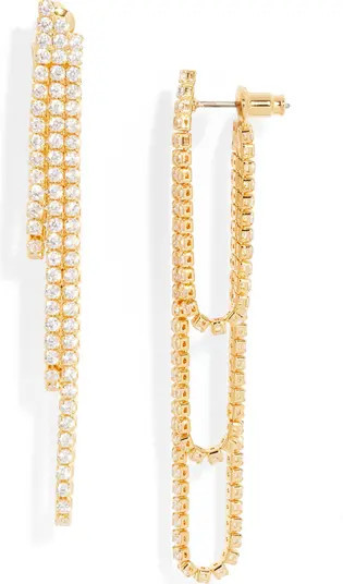 Cubic Zirconia Draped Front/Back Earrings | Nordstrom