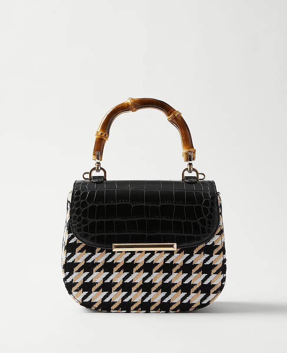 Bamboo Handle Houndstooth Bag | Ann Taylor (US)