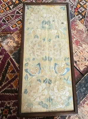 Framed Antique Chinese Embroidered Silk Sleeve Panels 19th Century | eBay US
