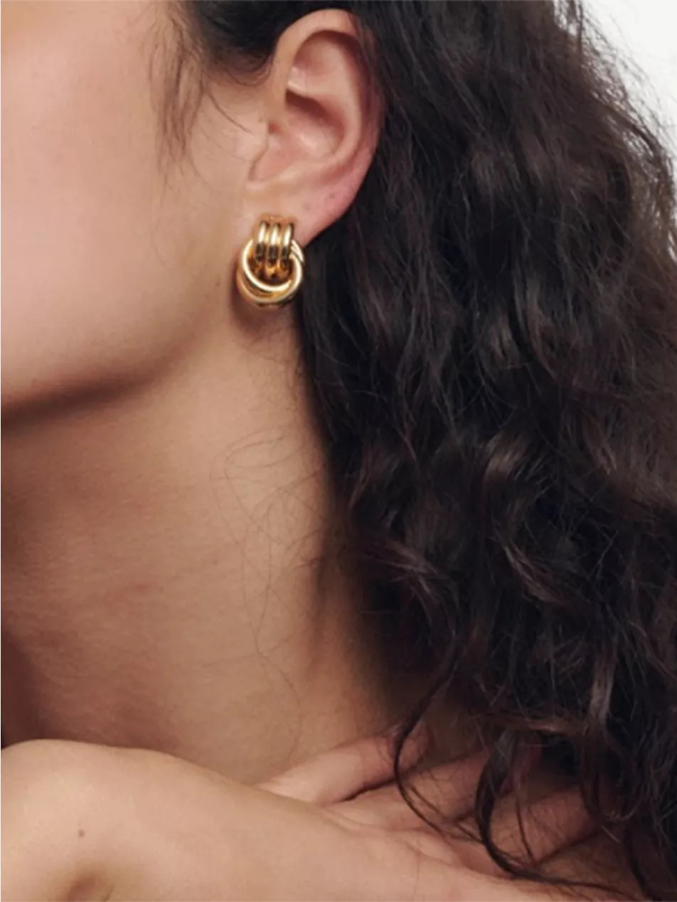 Baby Knot yellow gold-plated metal earrings | Selfridges