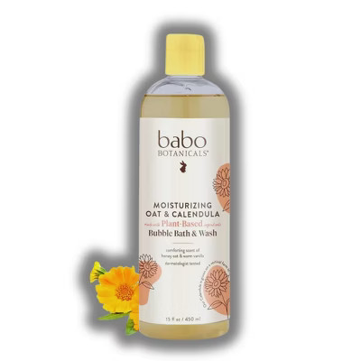 Babo Botanicals Moisturizing Oat & Calendula Bubble Bath & Wash |- for Dry or Sensitive Skin - for All Ages - Vegan - Lightly Scented - (15 oz) | Target