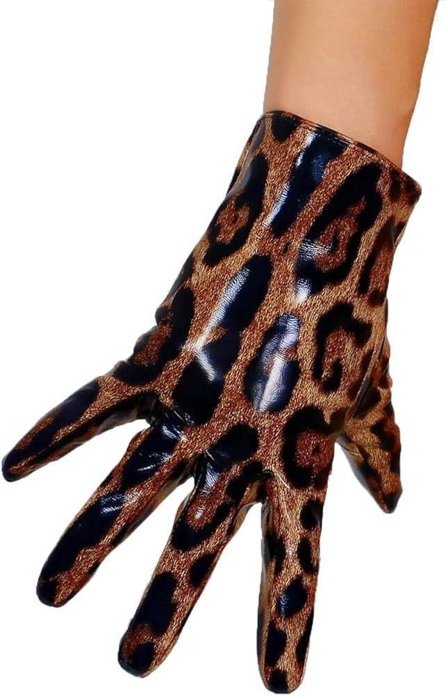 DooWay Women's Short Dress Leather Gloves for Evening Costumes Daily Faux Leather PU 21cm | Amazon (US)