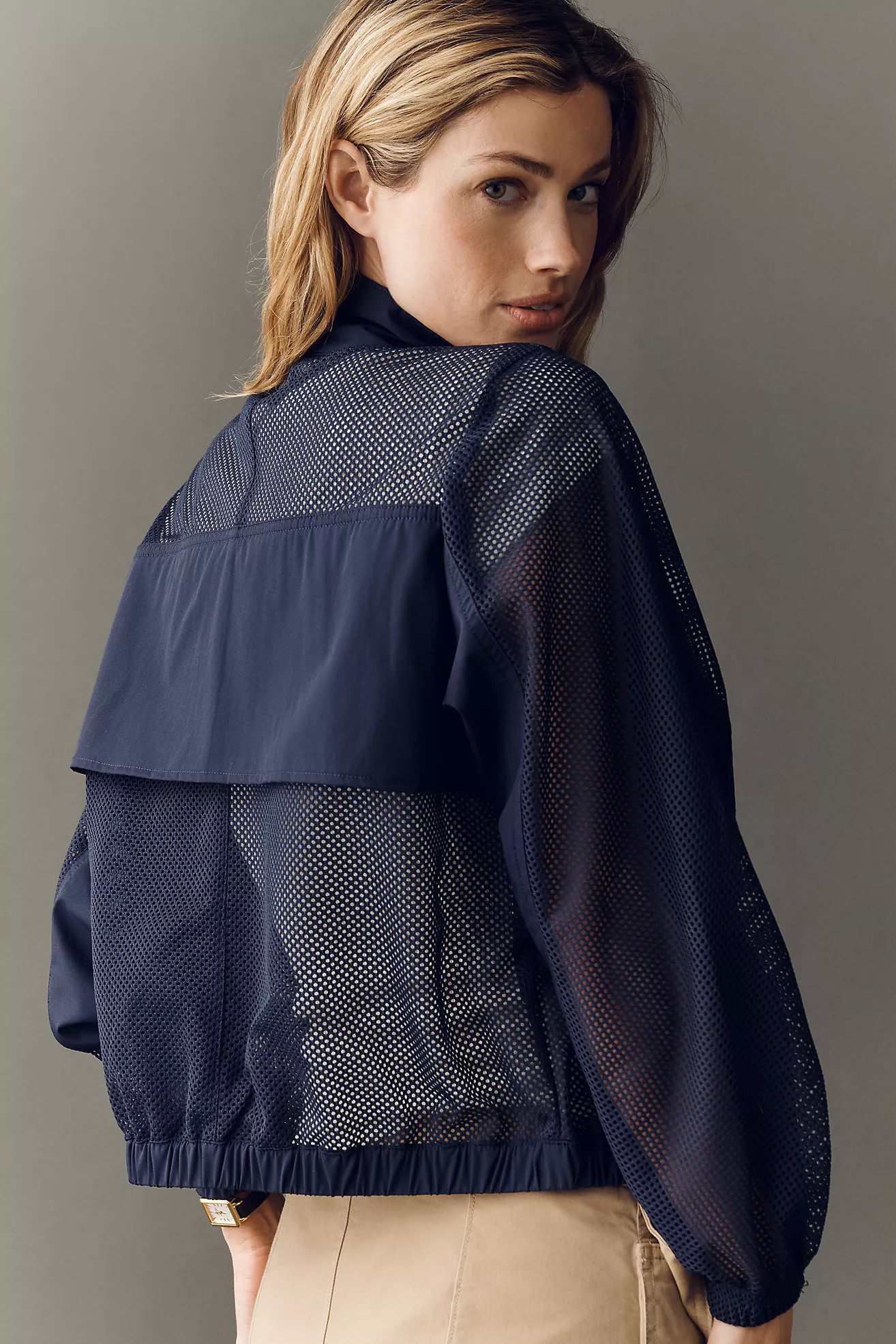 Mitchell & Ness MLB Long-Sleeve Mesh Zip-Front Jacket | Anthropologie (US)