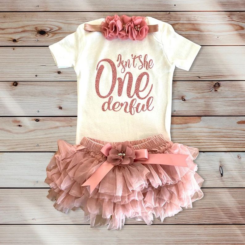 First Birthday Outfit Girl Rosegold Birthday Outfit | Etsy | Etsy (US)