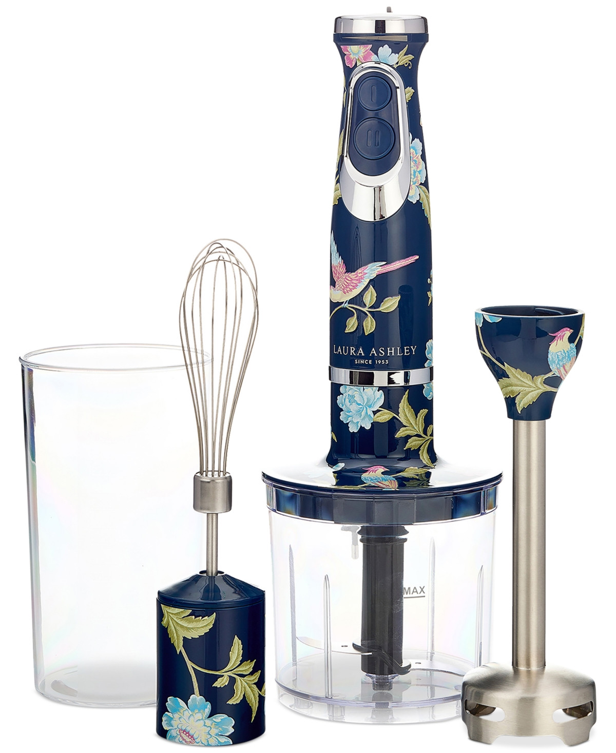 Laura Ashley 500-Watt 4-in-1 Hand Immersion Blender Set - Elveden Navy | Macy's