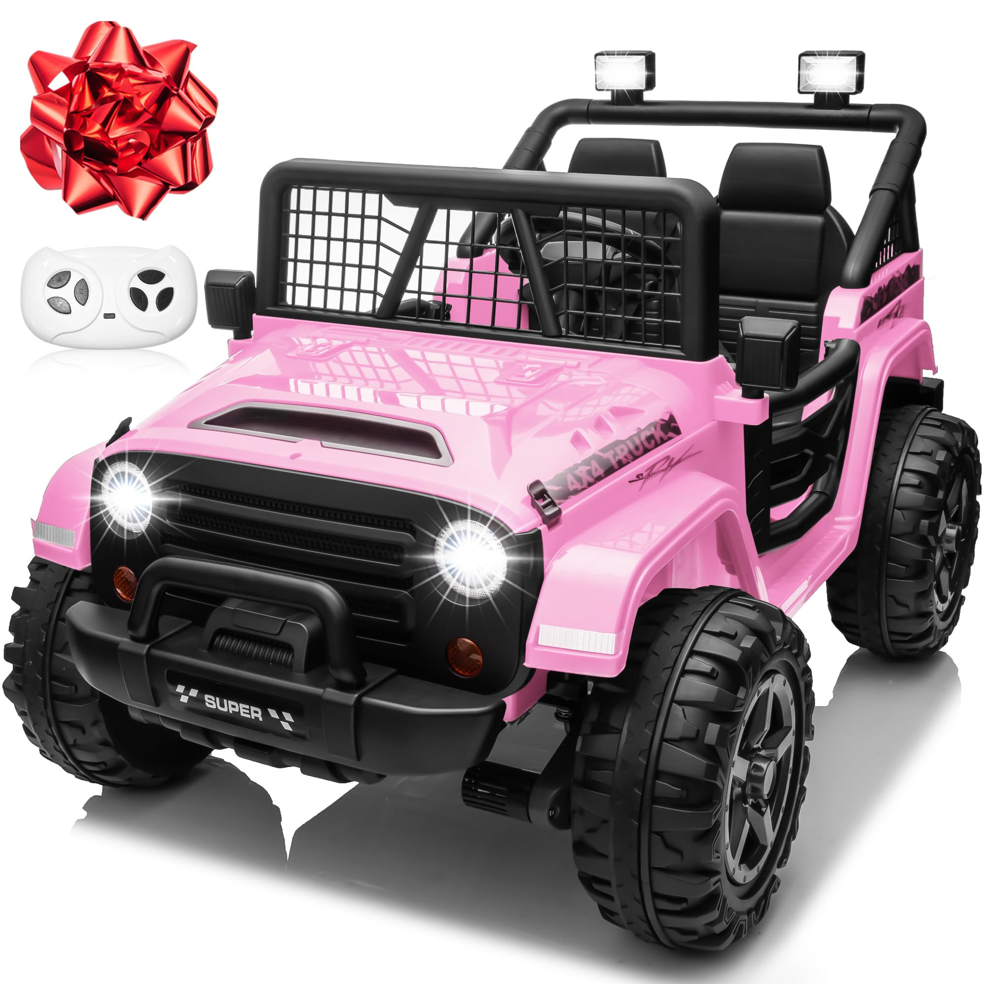 24V XL Ride on Car with Remote Control, JOYRACER 2 Seater 4WD/2WD Switchable Electric Car for Kid... | Amazon (US)