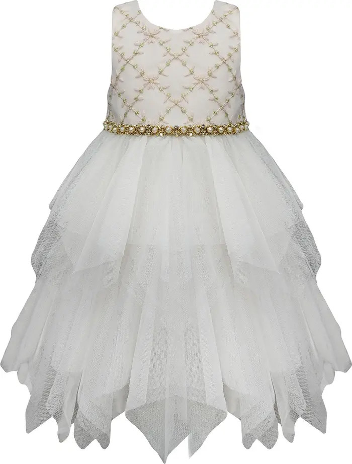 AMERICAN PRINCESS Embroidered Tiered Party Dress | Nordstromrack | Nordstrom Rack