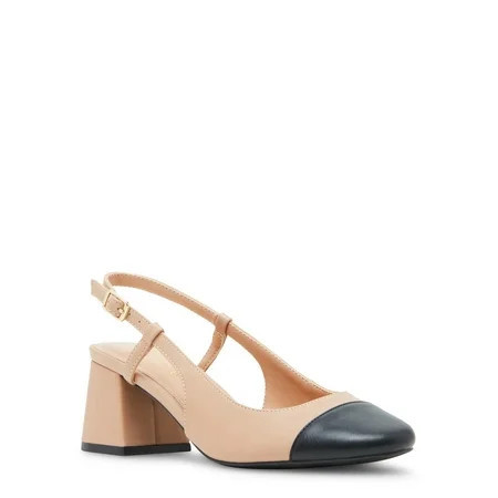 Madden Girl Women s Keithh Slingback Block Heels with Cap Toe | Walmart (US)