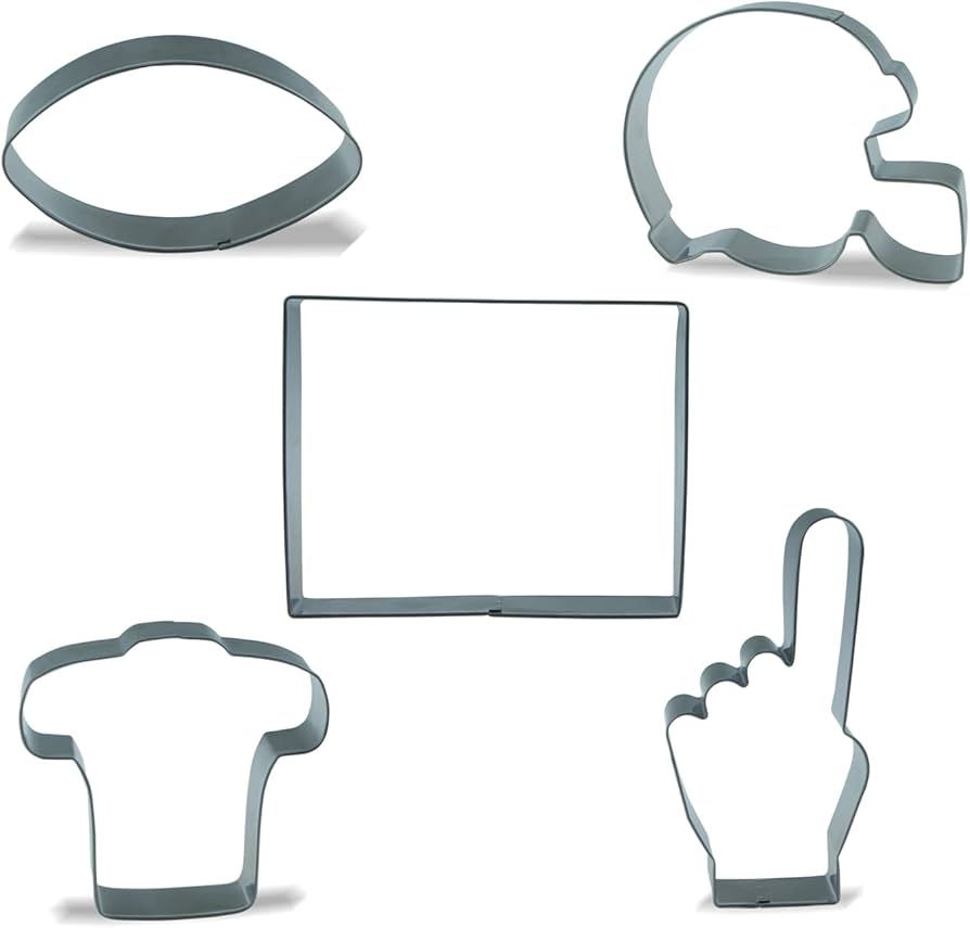 Keewah Football Cookie Cutter Set - Football, Football Helmet, Football Field, T-Shirt, Foam Fing... | Amazon (US)