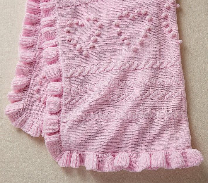 LoveShackFancy Textured Hearts Baby Blanket | Pottery Barn Kids