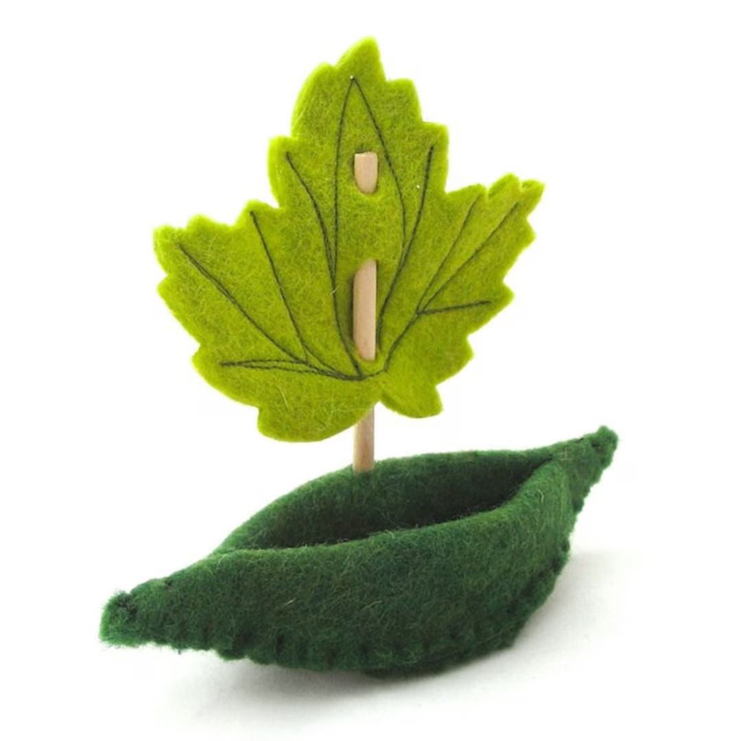 Toy Boat With a Leaf Sail, Wool Felt Canoe, Waldorf Toy - Etsy | Etsy (US)