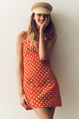 Maeve Sweetheart Polka Dot Mini Dress | Anthropologie (US)