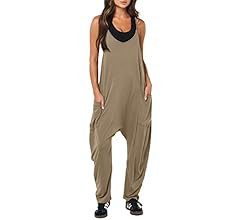 ANRABESS Women's Casual Loose Sleeveless Jumpsuits Adjustbale Spaghetti Strap V Neck Harem Long P... | Amazon (US)