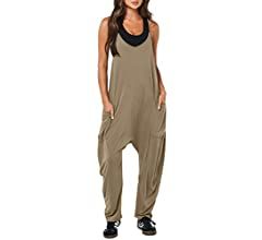 ANRABESS Women's Casual Loose Sleeveless Jumpsuits Adjustbale Spaghetti Strap V Neck Harem Long P... | Amazon (US)