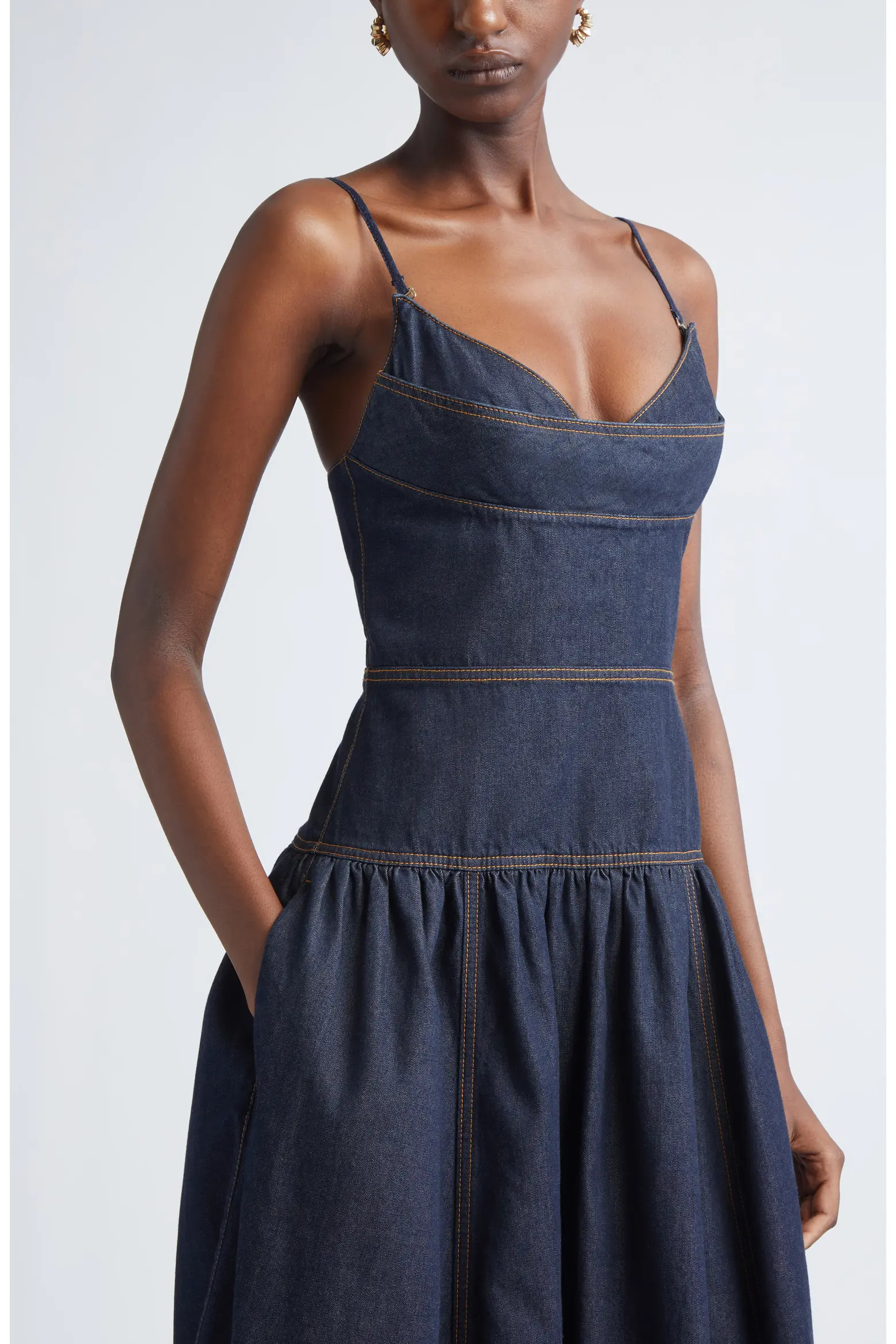 Denim Midi Dress (Women) | Nordstrom | Nordstrom