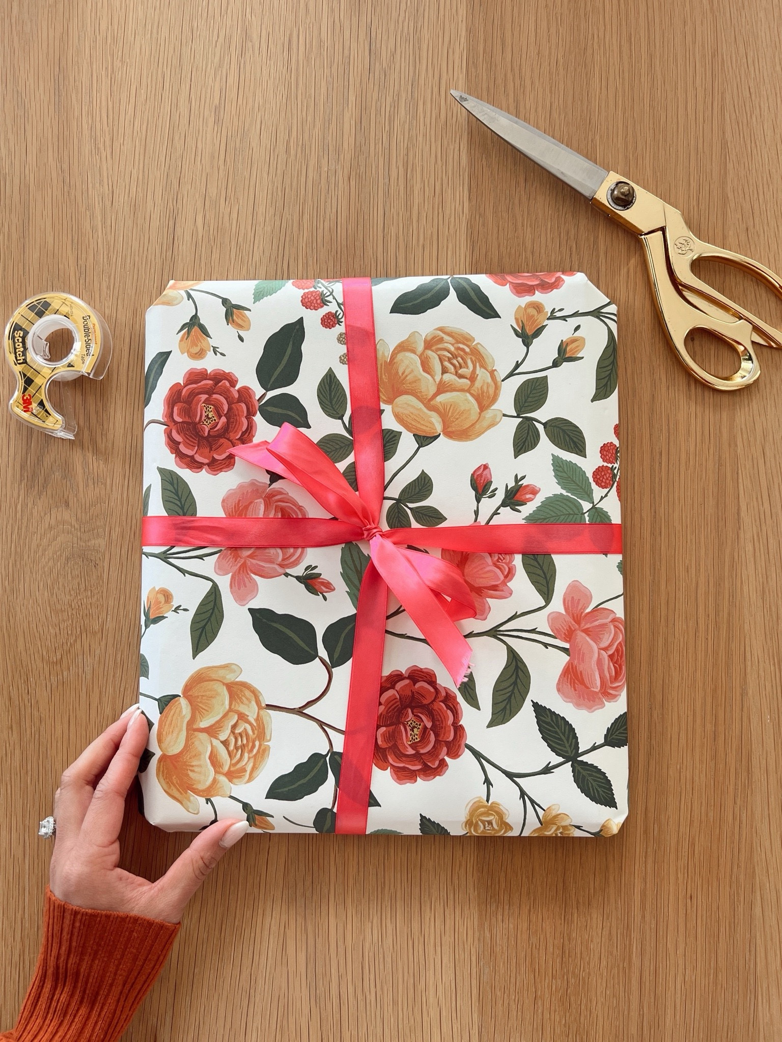 Beautiful wrapping paper from rifle paper co and gold scissors  

#LTKStyleTip #LTKWedding #LTKParties