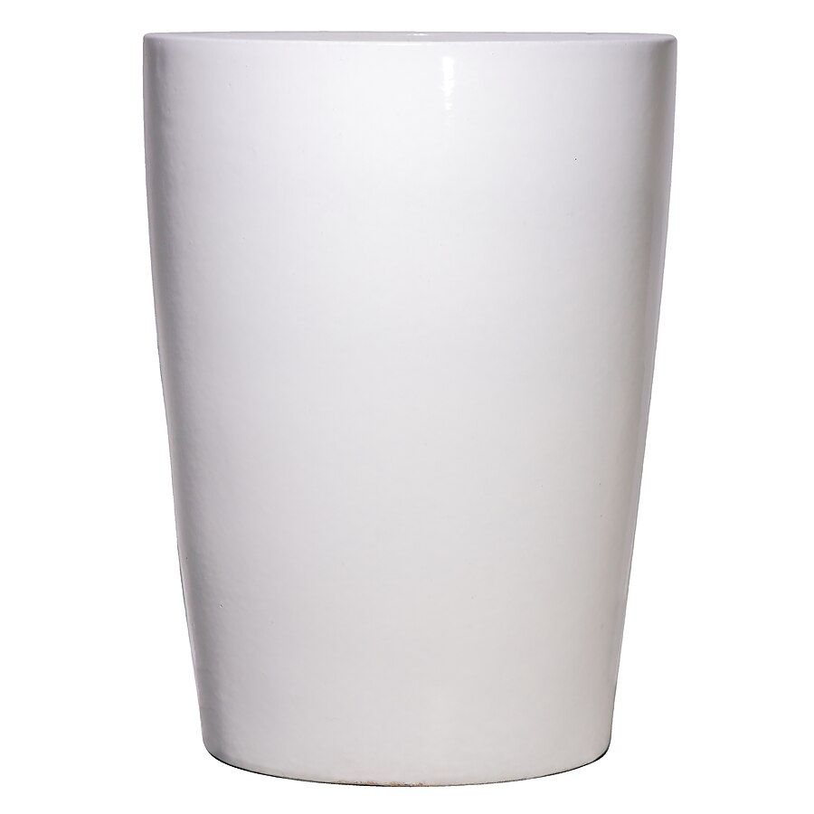 allen + roth Medium (8-25-Quart) 10.62-in W x 16.53-in H White Ceramic Planter with Drainage Hole... | Lowe's