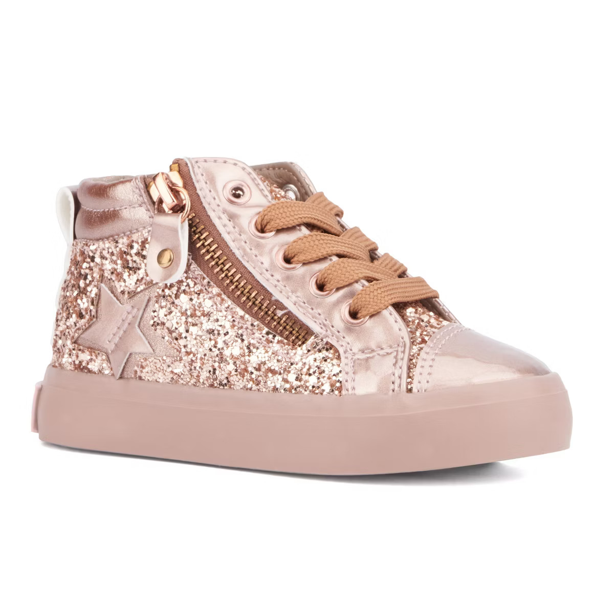 Olivia Miller Girl's Toddler Star High Top Sneakers - 10, GOLD | Target