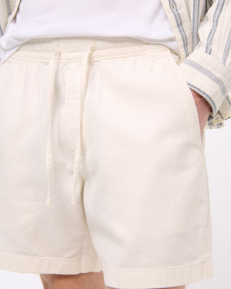 Linen-Blend Pull-On Short | Abercrombie & Fitch (US)