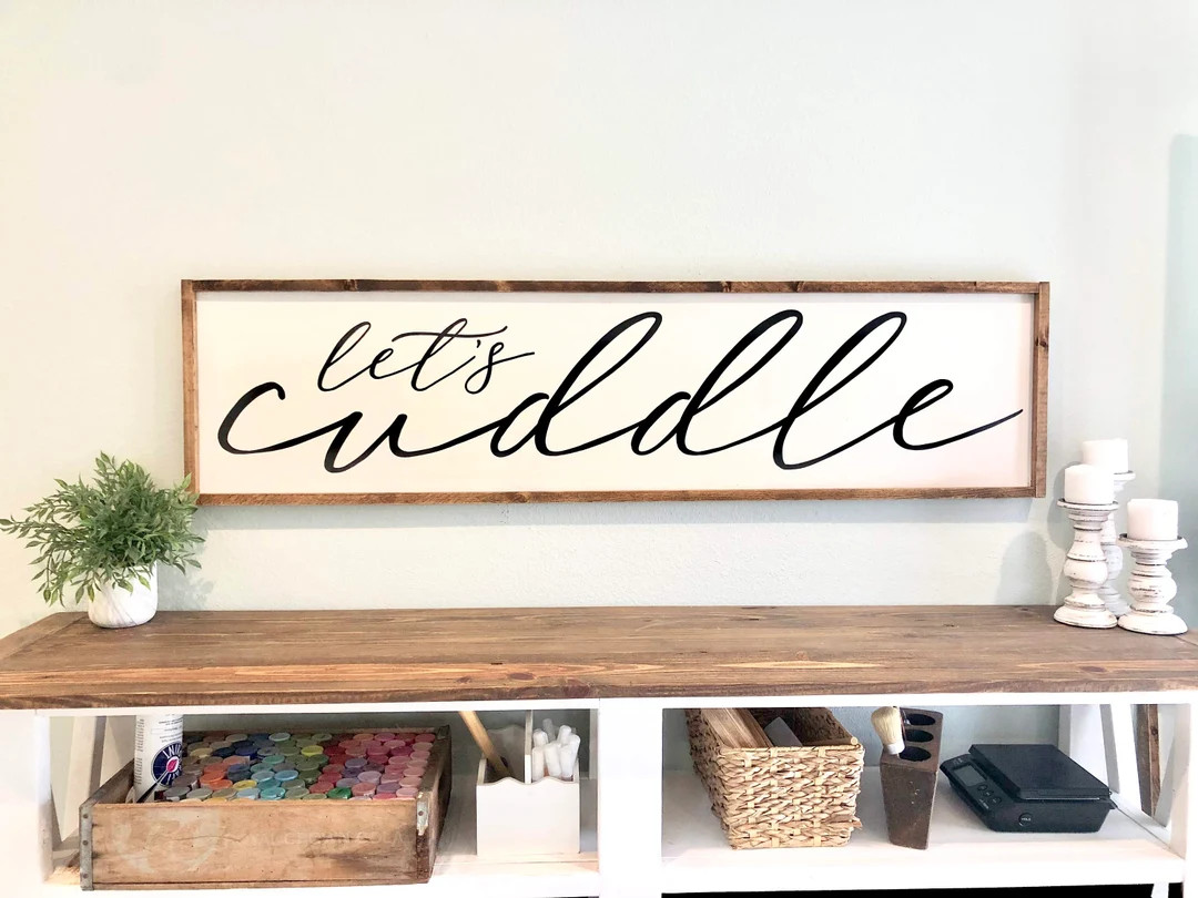 Let's Cuddle Sign, Above the Bed Sign - Etsy | Etsy (Global)