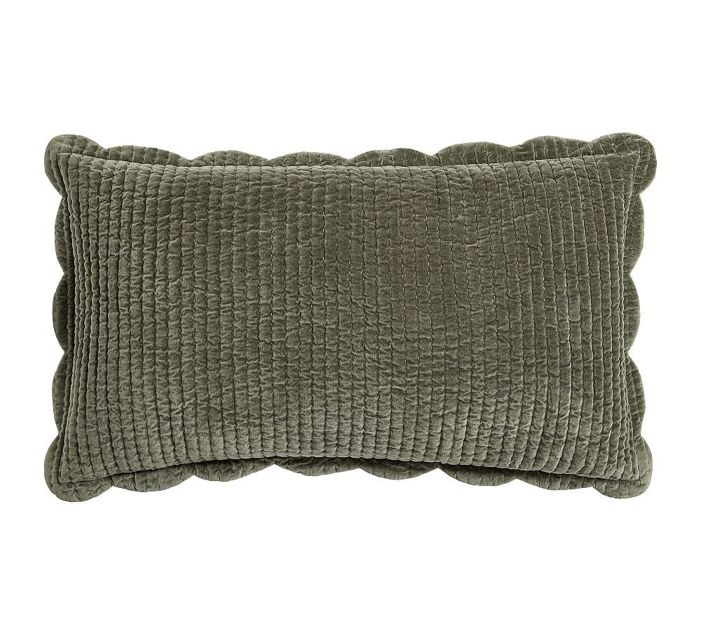 Velvet Scallop Edge Reversible Quilted Sham | Pottery Barn (US)