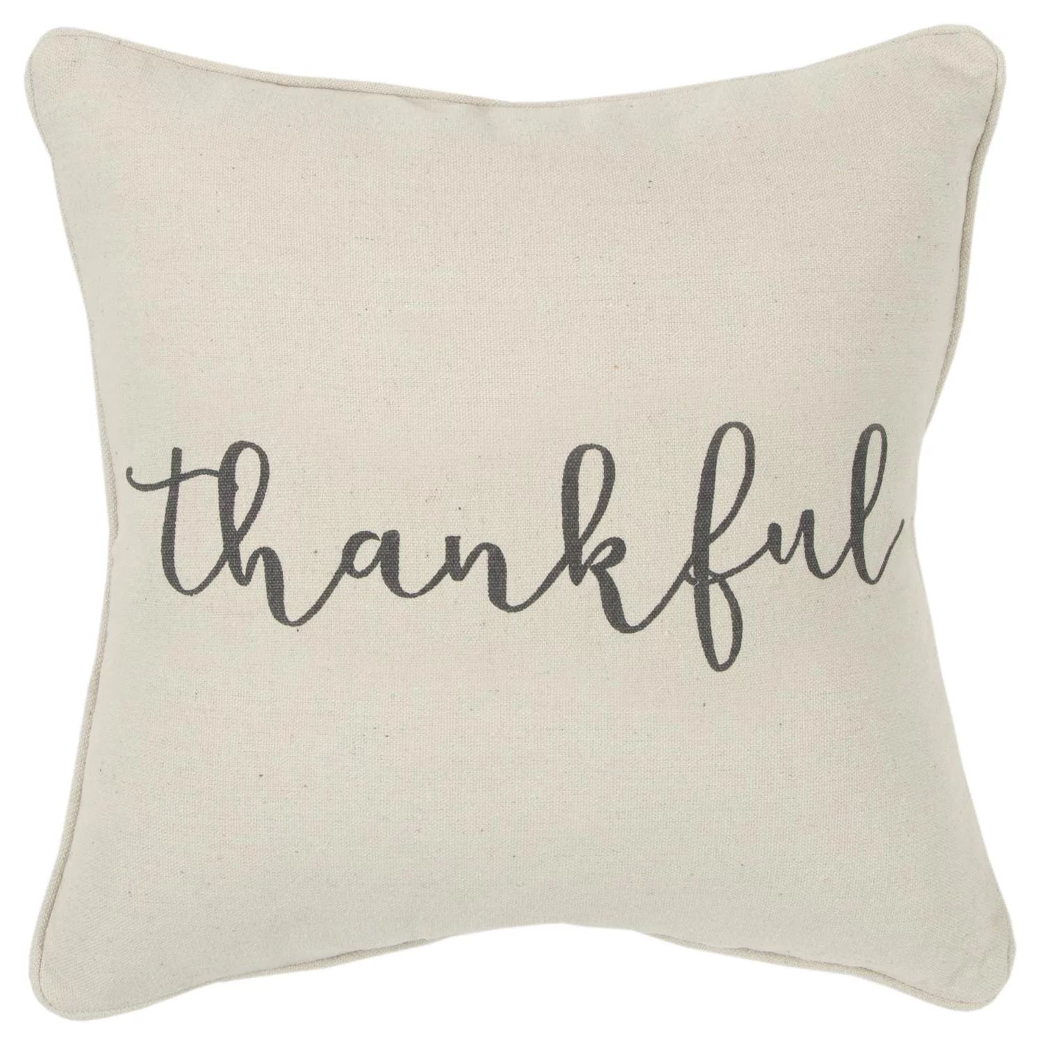 Rizzy Home Holiday "Thankful" Poly Filled Decorative Throw Pillow, 20" x 20", NaturalAverage rati... | Walmart (US)
