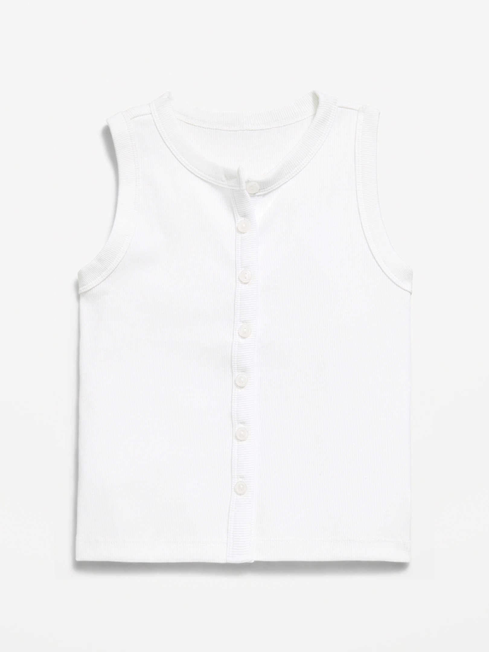 Fitted Sleeveless Ribbed Button-Front Top for Girls | Old Navy (US)