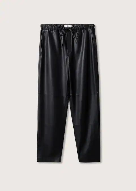 Crocodile faux-leather trousers | MANGO (UK)