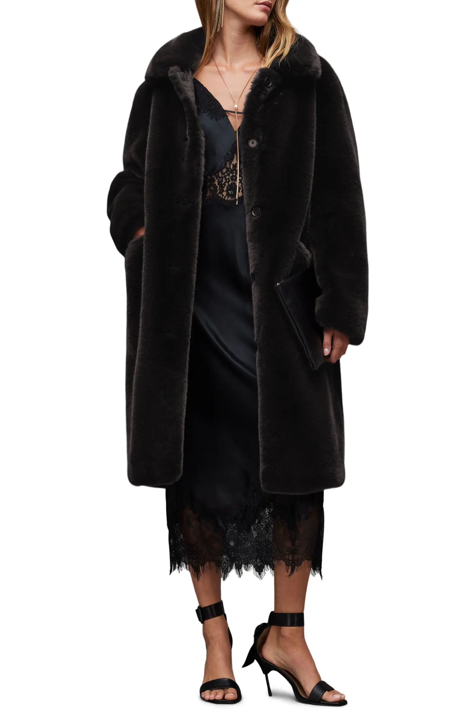 AllSaints Sora Faux Fur Coat | Nordstrom | Nordstrom