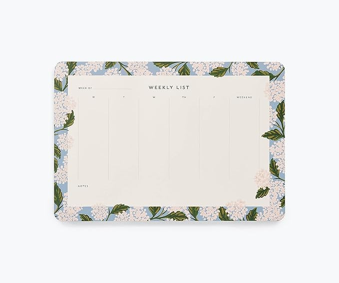 RIFLE PAPER CO. Hydrangea Weekly Desk Pad, 52 Tear-Off Pages, Doubles as a Mouse Pad, Helps You M... | Amazon (US)