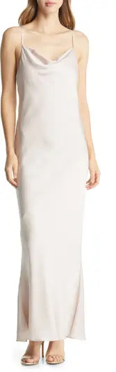 Cowl Neck Satin Gown | Nordstrom