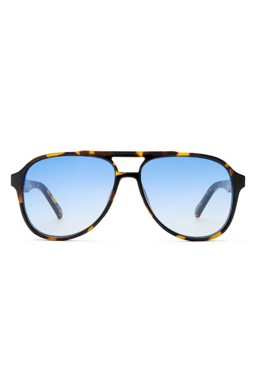 Le Specs Tragic Magic 56mm Aviator Sunglasses in Tokyo Tort /Blue Grad at Nordstrom | Nordstrom