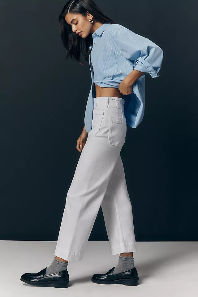 Colette High-Rise Wide-Leg Cropped Jeans | Anthropologie (US)