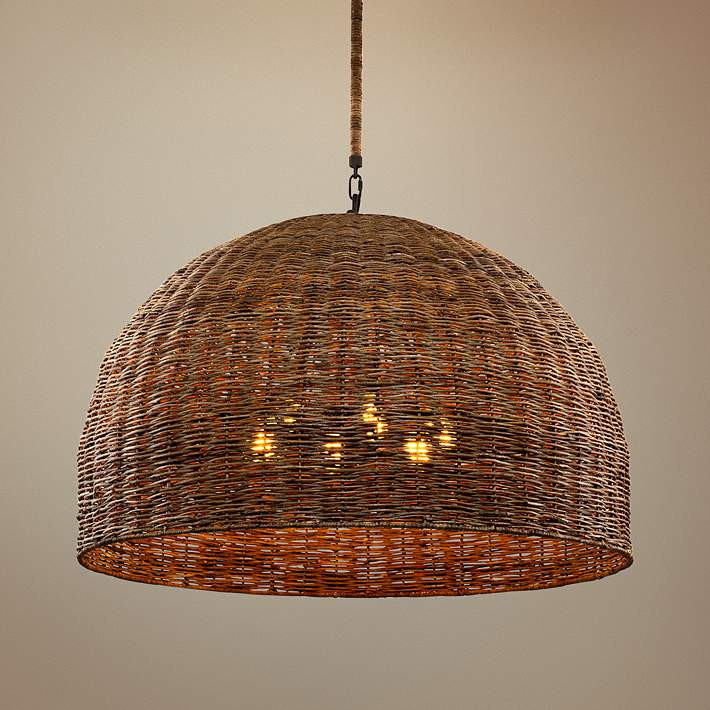 Huxley 43 3/4" Wide Tidepool Bronze LED Basket Pendant Light | www.lampsplus.com | Lamps Plus