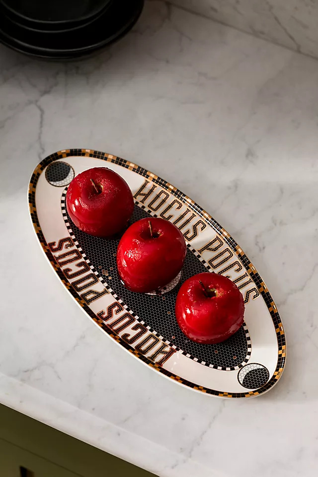 Bistro Tile Stoneware 24k Gold Accent Halloween Platter | Anthropologie (US)