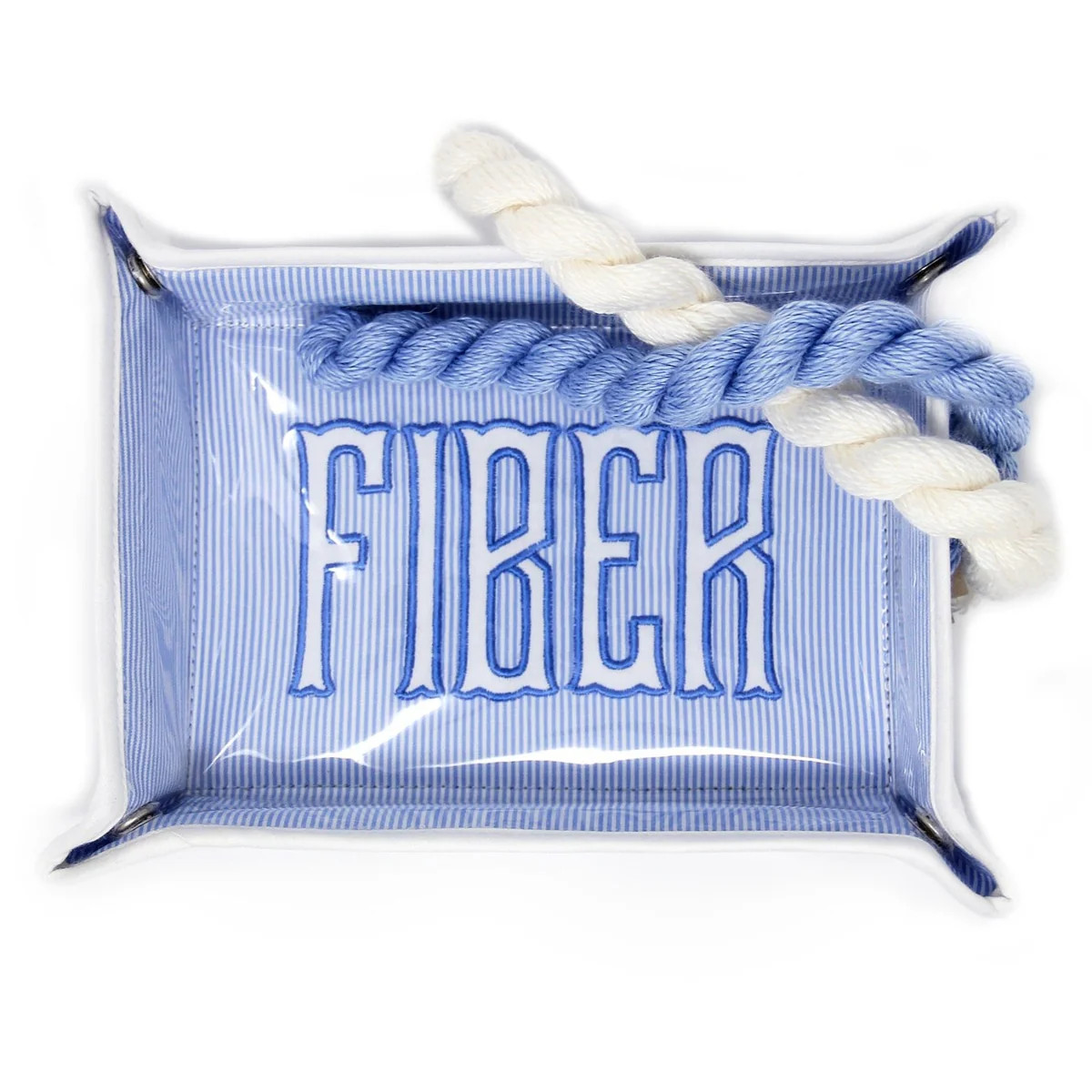 Blue Striped Snap Tray: NDLPT | Greystone Needlepoint