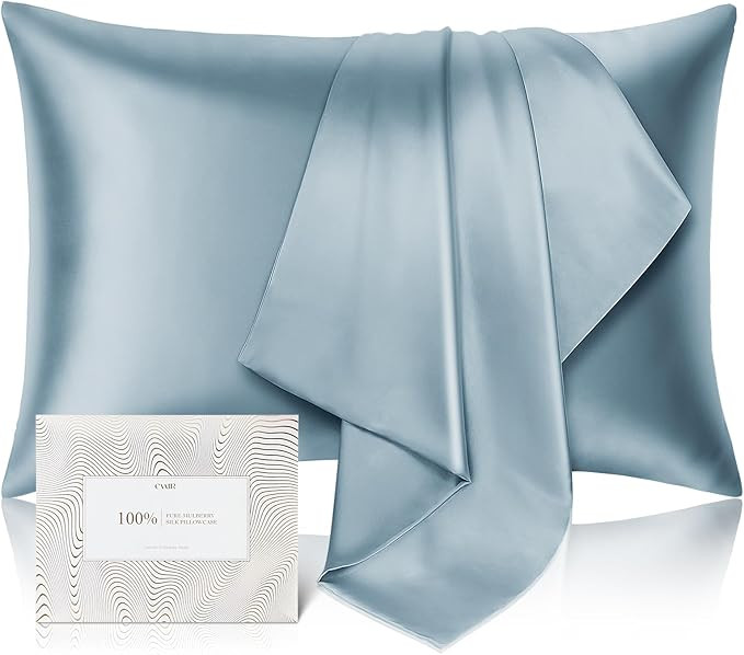 100% Pure Mulberry Silk Pillowcase for Hair and Skin - Allergen Resistant Dual Sides,600 Thread C... | Amazon (US)