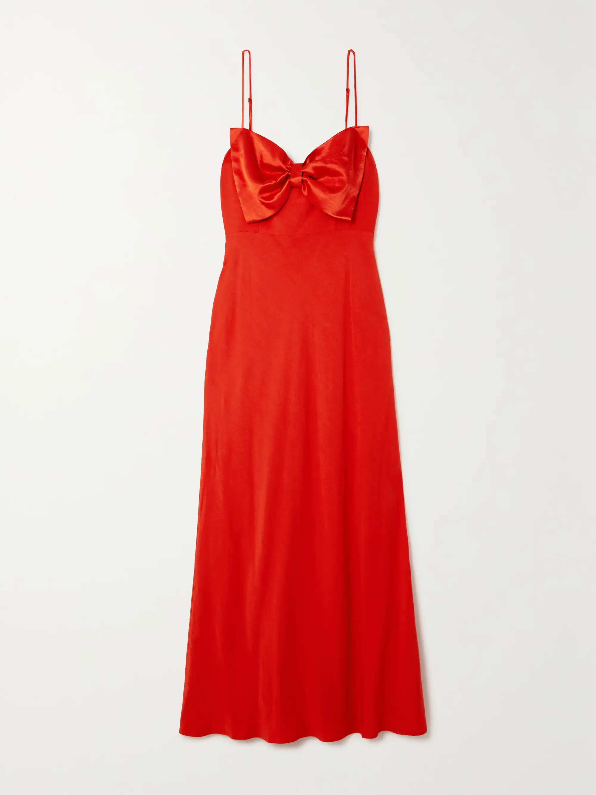 Leanna bow-detailed satin and crepe de chine maxi dress | NET-A-PORTER (US)
